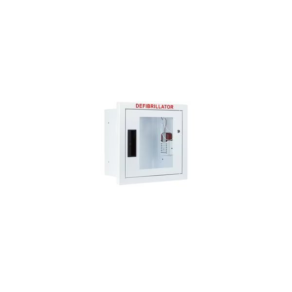 Fully Recessed, Alarmed and Strobed, Compact AED Cabinet, Cubix Safety, Mfr#: FR-Ss